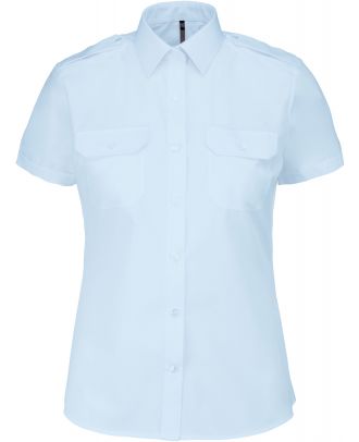 Chemise pilote manches courtes femme Sky Blue