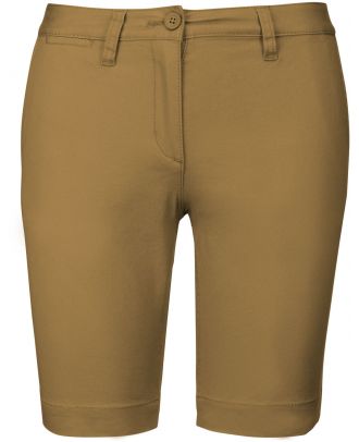 Bermuda chino femme Camel