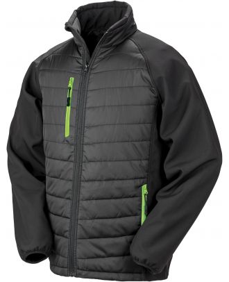 VESTE SOFTSHELL REMBOURRÉE BLACK COMPASS Black / Lime