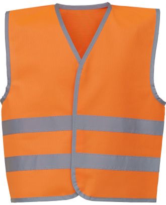 Gilet enfant avec bordures et bandes réfléchissantes YHVW102CH - Hi Vis Orange