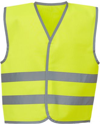 Gilet enfant avec bordures et bandes réfléchissantes YHVW102CH - Hi Vis Yellow