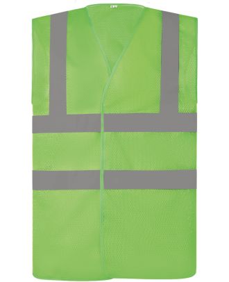 Gilet haute visibilité à maille ajourée recyclée Lime