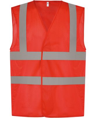 Gilet haute visibilité à maille ajourée recyclée Red
