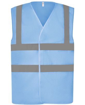 Gilet haute visibilité à maille ajourée recyclée Sky Blue