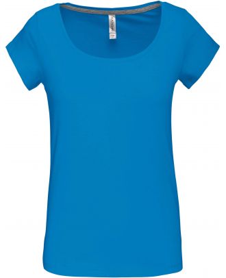T-shirt femme col bateau manches courtes K384 - Tropical Blue