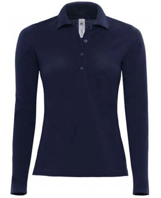 Polo femme manches longues Safran PW456 - Navy