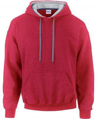 Sweat-shirt homme à capuche zippé 185C00 - Red / Sport grey