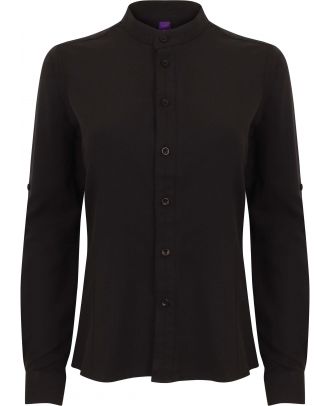 Chemise femme col Mao H593 - Black