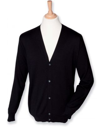 Cardigan homme boutonné H722 - Black