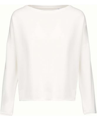 Sweat-shirt femme Loose K471 - Off White