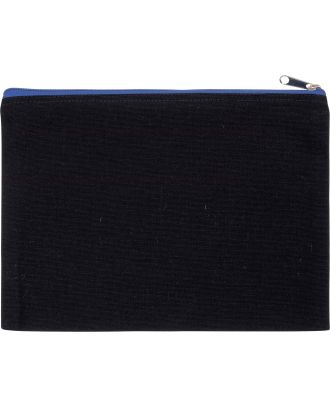 Pochette en coton canvas personnalisable KI0722 - Black / Royal Blue
