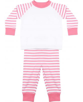 Pyjama à rayures LW072 - Pink / White