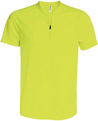 T-shirt 1/4 zip manches courtes unisexe PA486 - Fluorescent Yellow