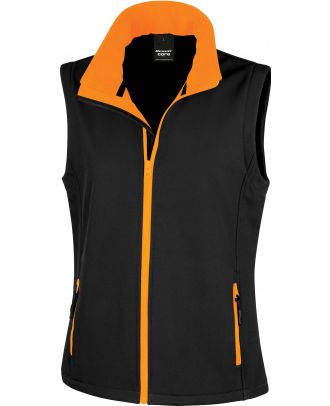 Bodywarmer Softshell Femme Printable R232F - Black / Orange