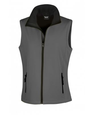 Bodywarmer Softshell Femme Printable R232F - Charcoal / Black