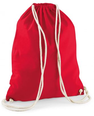 Gymsac en coton W110 - Classic Red - 37 x 46 cm de dos