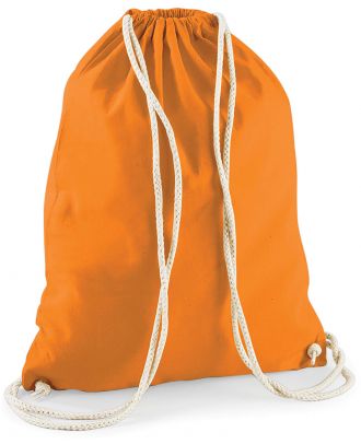 Gymsac en coton W110 - Orange - 37 x 46 cm de dos